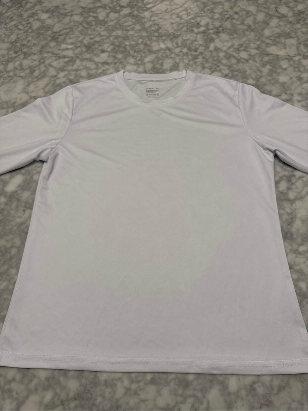 Men's White Long-Sleeve Performance Crew Shirt